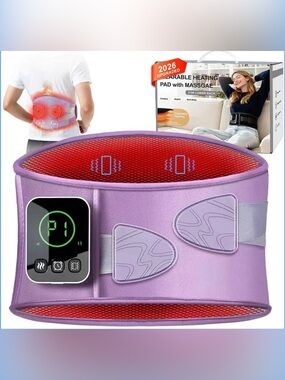 Graphene-Infused Cordless Heating Pad with Massager for Back